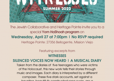 Yom HaShoah Event April 27