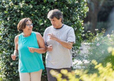 Senior couple on outdoor run