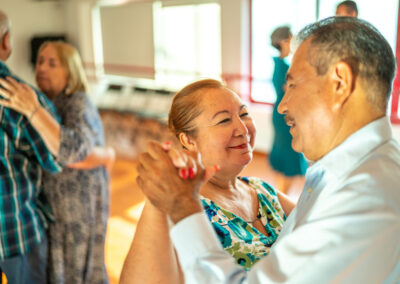 Senior couple dancing at dance studio